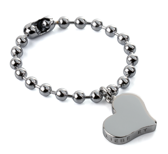 White Gold Chain Bracelet Liebe Heart