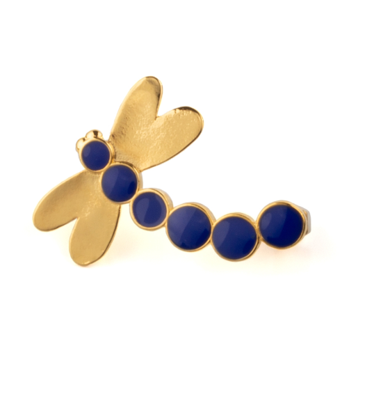 Libélula Ear Cuff Cobalt Blue