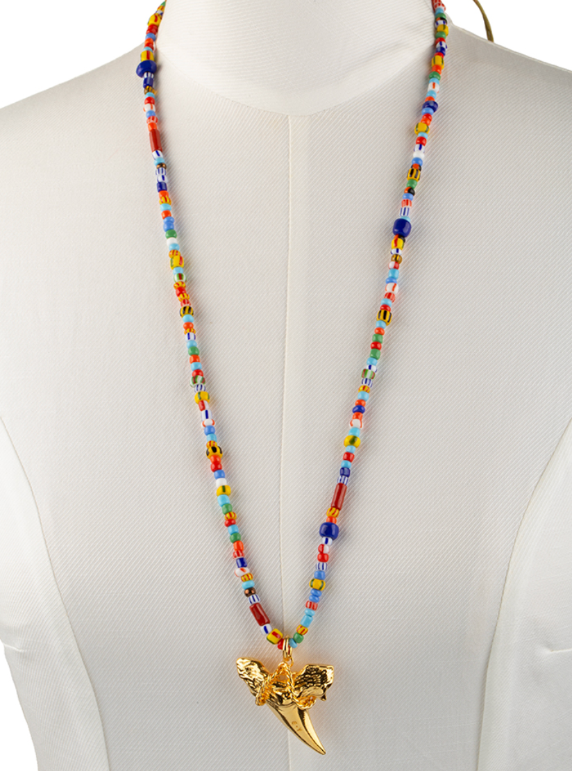 Funky Escualo Long Necklace with Shark Tooth