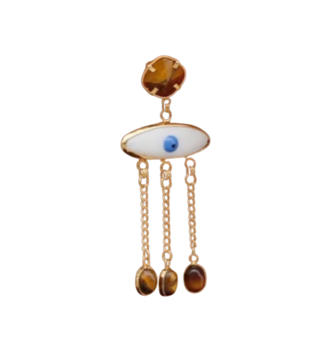 Turkish Eye Earrings Tiger Eye